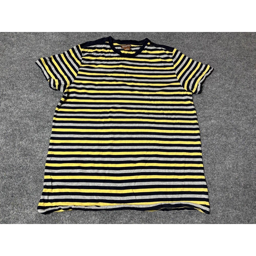 MICHAEL Michael Kors Shirt Womens L Multicolor Stripe Crew Neck Short Sleeve